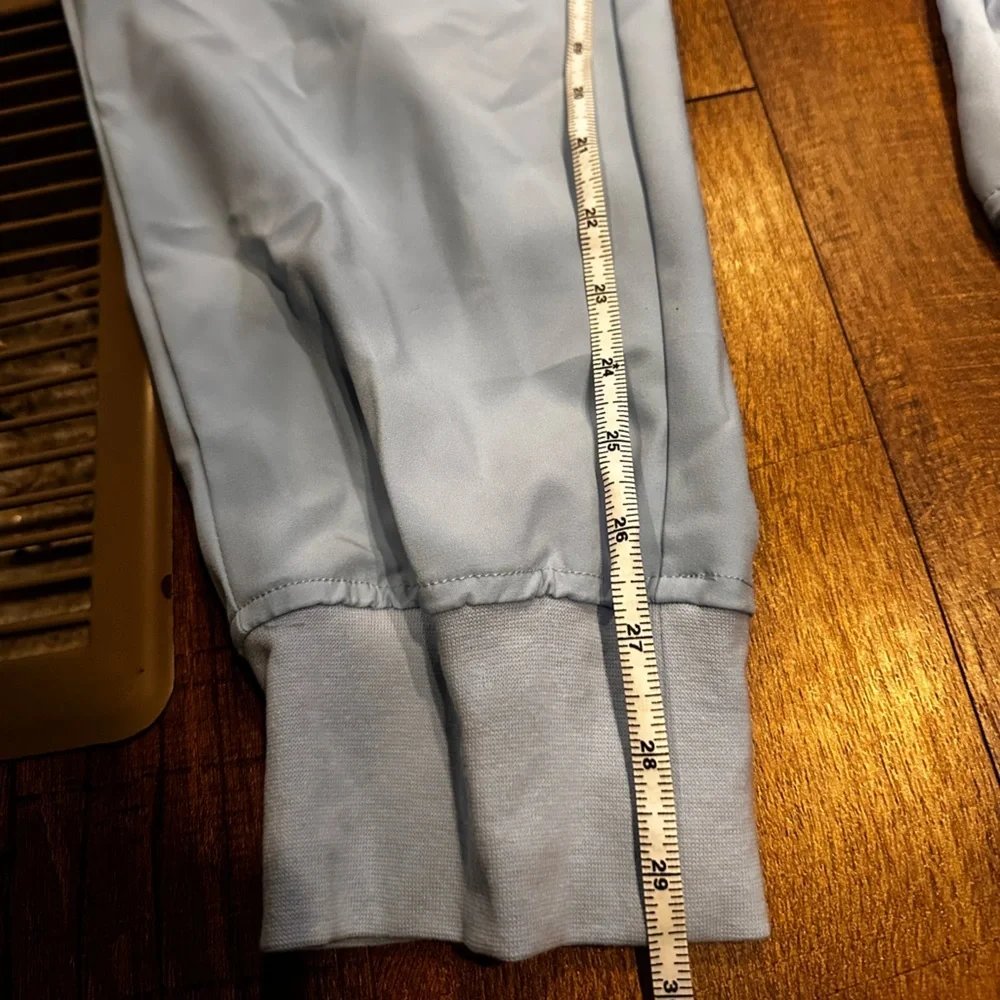 Ceil Blue Scrub Jogger Pants | Patterned Pocket Detail | Elastic Waist